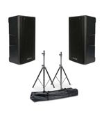 Pair Of B Hype 12” 400w Active Speakers & Stands - Live Bands DJing Gigs BOXED