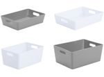 Small Large Rectangle Plastic Storage Baskets Boxes Tray Kitchen Home Office