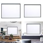 4:3/ 16:9 Manual Pull Down Projector Screen Ceiling Wall Mount Home Office Movie