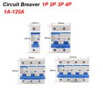 DC Circuit Breaker MCB 1P-4P Pole 1A-125A Power Distribution Control Switches