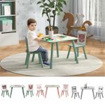 Kids Table and Chairs, Children Desk with 2 Chairs, Toddler Furniture Set