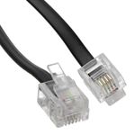 0.5M - 30M RJ11 ADSL Router Cable Telephone Lead BT/SKY Broadband Phone Black