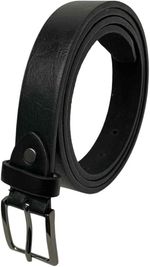 Men's Black Belt, 1" wide,  Made by Milano, Narrow Leather Lined Belts for Men