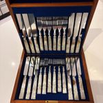 24 Piece Plated Mother Of Pearl Knives & Forks, Original Box