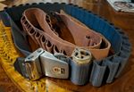 Two Cartridge Belts Custom Canvas Leather Nylon Shells 12B 12G Shooting pigeon