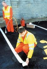 Thermoplastic road line marking white 100mm 5metre Roll Colour White CarParkline