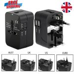 Worldwide Universal Travel Adapter Charger Socket Plug Adaptor & Dual USB Port