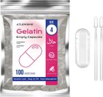Empty Capsules Size 4 100 count,Clear Empty Gelatin Capsules Kosher,Halal and