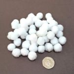 White Pom Poms 15mm in Packs of 50 to 250 ideal pompoms for xmas craft snow etc