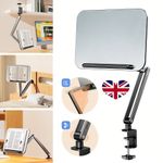 Aluminum Desk Clamp Book Stand 360° Rotating Adjustable Holder for Books Tablet
