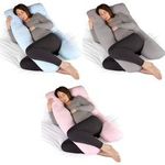 U Shape Maternity Pregnancy Pillow Full Body Support Nursing Pink Blue Grey