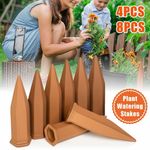 4/8 pack Terracotta Plant Watering Stakes Automatic Watering Garden Spikes UK