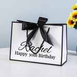 Personalised custom Ribbon Gift Bag Wedding Hen Party 18 30 60th Birthday Baby