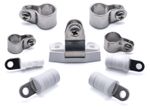 Bimini boat canopy sprayhood fittings end eye plugs clamps deck hinges tubing