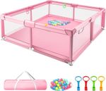 Baby Playpen for Toddlers with Soft Fabric Bumpers Large Safety Play Yard