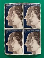1972 SG916 ROYAL SILVER WEDDING BLOCK of 4 MNH