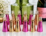 Moët & Chandon Mini Champagne Bottle Sippers Set of 12 – Pink & Gold Glossy🩷