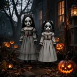 2Pcs 60cm Scary Ghost Dolls Halloween Outdoor Decorations Garden Yard Props UK