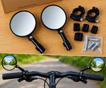 Bicycle Handlebar Mirror Pair Clamp-On Round Black Left & Right