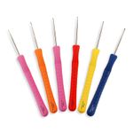 Pony Crochet Hooks Easy Grip With Finger Flat 0.6mm - 15mm