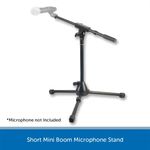 Short Small Mini Boom Microphone Mic Stand for Kick Drum, Snare or Guitar Amp