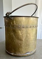 Large Copper & Brass Log / Coal Bucket Antique Georgian C1820 Zinc Lined Decor