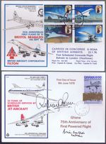 '76 TWO EARLY BAC CONCORDE COVERS(ONE SIGNED)25th ANNIVERSARY SPECIAL FLT SCARCE