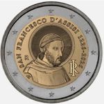 Italy coin 2€ Euro 2026 800y death Saint Francis of Assisi Francesco 1226 Pope