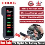 12V Car Battery Tester Alternator Charge Status Overload Health Diagnostic Tool