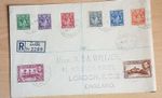 ST LUCIA 1938 1/2d 1d 1 1/2d 2d 2 1/2 3d 6d and 1/ FIRST DAY COVER to LONDON