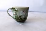 Antique Porcelain Chinese Cup Mug Floral Bamboo Design Handle Rare Decorartive"K