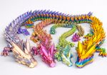 Articulated Crystal Dragon with Optional Matching Egg / 3D Printed Fidget Toy
