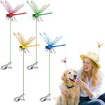 8X Lifelike 3D Dragonfly Clip Fly Deterrent Bug Repellent Garden Stakes Decor