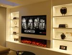 NEW BORDERLESS GLASS 50 60 71 80 Inch UHD MEDIA WALL Panoramic Electric Fire2025
