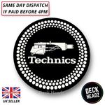 Technics Slipmat Black - White Headshell logo Slip Mat 12" Vinyl 1200 1210