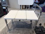 HOMCOM Transfer Bench Adjustable Backrest Armrest White/Grey 713-054