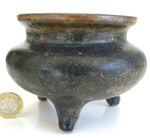 ANCIENT CHINESE SONG DYNASTY BLACK & BROWN GLAZED TRIPOD CENSER BOWL 960-1279AD