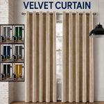 Thick Thermal Velvet Blackout Curtains Eyelet Ring Top Fully Lined Ready Made UK
