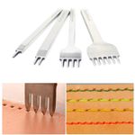 Professional Leather Stitching Tools - 4mm Prong Punch, 4-Piece Carbon Steel Set