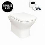 Rimless Back to Wall Toilet with Soft Close Seat & Dual Flush Concealed Cistern