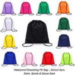 Waterproof Drawstring PE Bag – School, Gym, Swim – Lot: Single / 5 / 10 Pack