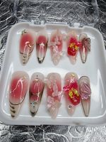 Butterfly Hand Painted Press On False Gel Nails Pressons