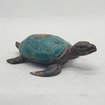 VINTAGE Ocean Pacific Sea Turtle Bronzed with Accented Painted Shell