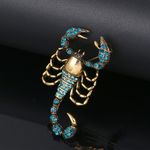 Vintage Style Antique Gold Diamante Blue Crystal Scorpion BROOCH Pin Broach Gift