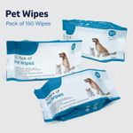 150 Pet Wipes for Cats & Dogs  Antibacterial & Alcohol-Free Pets Cleaning Wipes