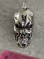 Universal Studios official Skull Terminator 2 T2-3D WEATHERED Metal Keychain 2"