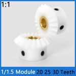 Bevel Gear 1/1.5Module White POM Plastic 90° 1:1 Pairing Transmission Bevel Gear