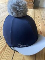 Le Mieux Navy  Hat Silk With Grey Peak & detachable Grey Pompom excellent condit
