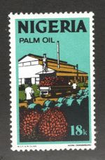 Rare : 1973 Nigeria Sc# 300a - 18k. Palm Oil Industry. MH Est$9.00