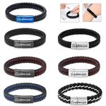 Men Braided Leather Urn Memory Bracelet Cremation Ashes Jewellery
